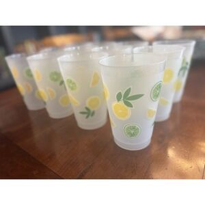 Set of 12 Lemon Lime Zest Plastic Tumbler 16oz